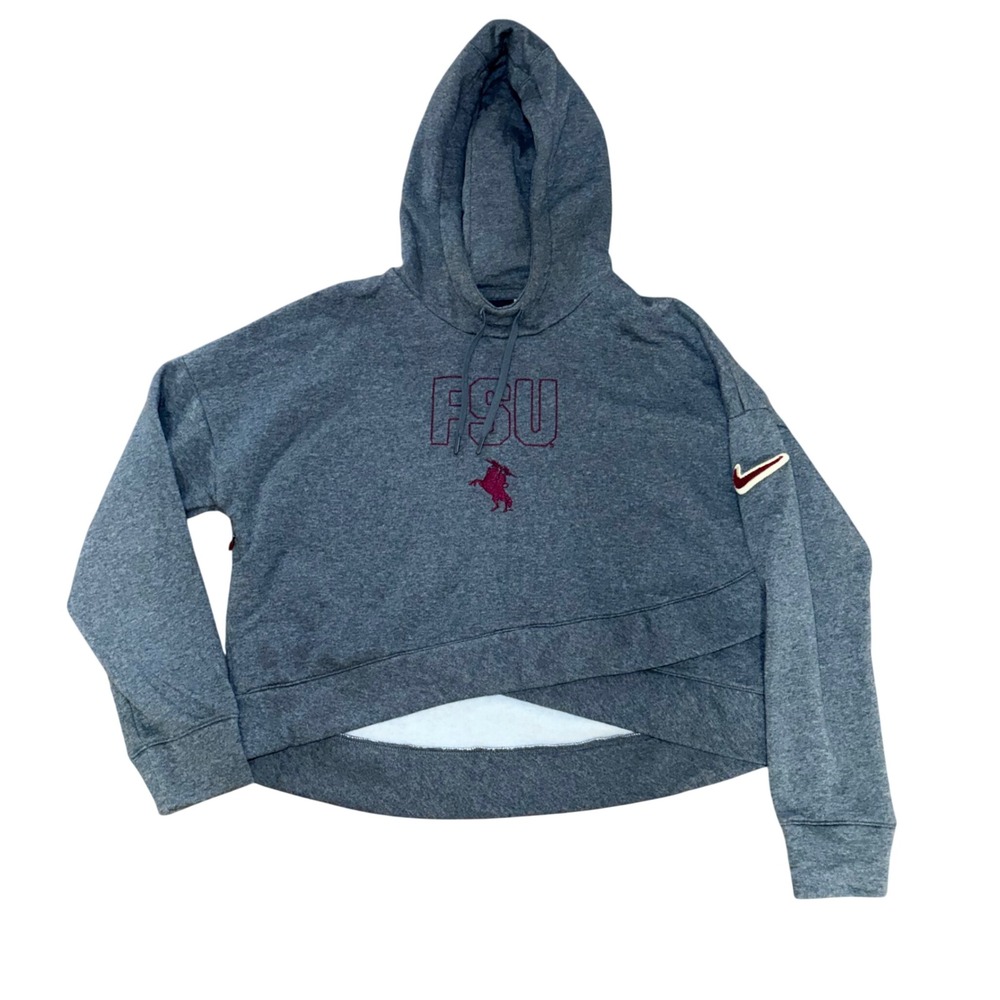 Nike Team FSU Florida State Seminoles Hoodie Sweatshirt Gray Womens L College